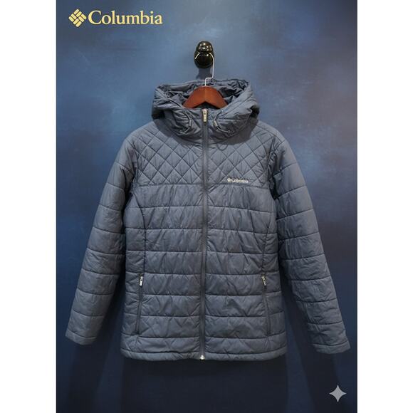 Columbia Women’s Navy Hooded Full Zip Pockets Winter Coat Jacket 1X Plus - Picture 1 of 4